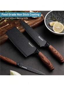 Super Sharp And Durable 6-Piece Kitchen Knife Set, Stainless Steel Blade With Non-Slip Handle, Suitable For Home Cooking, Outdoor Camping, Barbecue Parties, Father's Day Gift Box With High-End Atmosphere