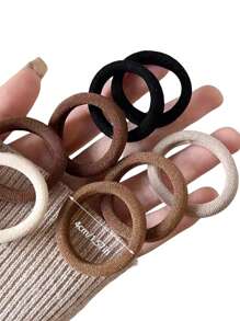 40/20pcs Women High-End Simple Elegant Black/Khaki/Colorful Hair Ties, Fashion Versatile Hair Accessories Suitable For Daily Outings, Ponytails, Makeup Matching