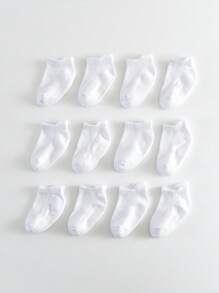 6 Pairs/12 Pairs Baby Anti-Slip Ankle Socks With Non-Slip Rubber Sole, Suitable For Infant, Toddler, Boys And Girls