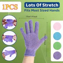 Exfoliating Gloves For Men And Women | Spa-Quality Exfoliation Mitts To Remove Dead Skin & Bumps | Textured Body Scrub Bath And Shower Gloves - Colorful 1 PCS Pack - Pink, Green, Blue, & Purple Back To School