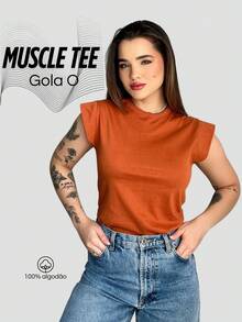 Women's Casual Short Sleeve Comfortable Turtleneck Muscle Tee T-Shirt - 開心果綠 - 查看 4