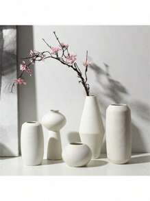 1pc Ceramic European Vase, Plain Vase, Simple Brushed Vase, Home Soft Decoration, Home Vase Decoration, Home Single Products