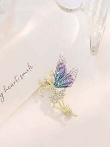 1pc Enamel Butterfly Brooch, Korean Fashion Versatile Elegant Accessory For Suits, Sweaters Backpack For School