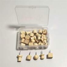 1 盒木制图钉套装，包括方形图钉、角形图钉、圆柱形图钉和各种形状 - 彩色 - 查看 11
