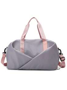 1pc Personalized Women Oxford Cloth Multifunctional Travel Bag, Wet And Dry Separation Gym Bag, Portable Yoga Bag, Trolley Sleeve, Fashionable Shoulder Bag, Embroidery Custom Letter, Foldable Carry-On Luggage, Large Capacity With Separate Shoe Compartment, Suitable For Business Trip, Vacation