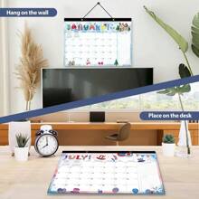 1 Stück Wandkalender, minimalistischer Tischkalender, 18 Monats Englischsprachiger Kalender