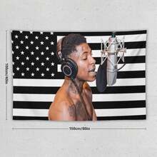 YoungBoy Never Broke Again Tapestry Poster Concert Banner Bedroom Living Room Sofa Dormitory Bedside Wall Decoration Painting - 60x40吋/152公分(寬)x 102公分(高) - 查看 8