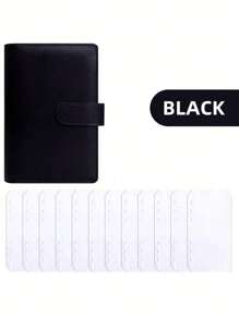 1pc A6 Faux Leather Budget Planner Set With 12 Zipper Bags - Cash/Card Organizer For Daily Office Use