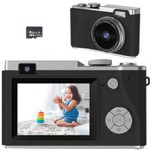 Appareil photo numérique HD, enregistrement vidéo 48MP et 1080P, appareil photo compact de 2,4 pouces avec carte 32 Go, parfait pour les enfants et les étudiants, excellent cadeau pour un usage extérieur et quotidien