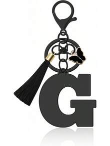 Initial Keychain Women,Alphabet A-Z Initial Letter Keychains With Tassel Purse Backpack Car Keyring - E - View 8