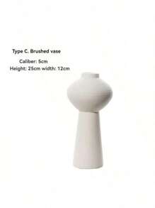 1pc Ceramic European Vase, Plain Vase, Simple Brushed Vase, Home Soft Decoration, Home Vase Decoration, Home Single Products