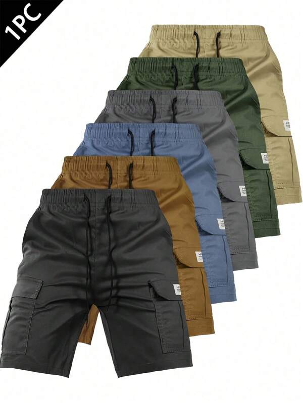 Men's Training Cargo Shorts – 1 Pair Lightweight Ice Silk Fabric, Loose Fit Drawstring For Gym, Jogging & Casual Wear