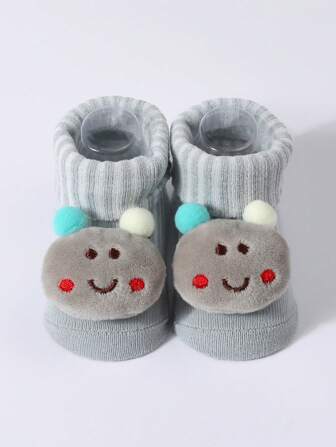 1 paire de chaussettes antidérapantes pour bébé rampant, chaussettes pour le sol pour bébés, chaussettes d'équipage respirantes pour nouveau-nés et tout-petits