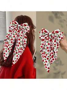 1 pièce pince à cheveux en dentelle blanche à 3 couches pour femme, jolie et élégante, avec un long ruban en polyester