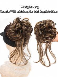 Synthetic Elastic Messy Bun Hairpieces Curly Scrunchie Black Blonde Brown Chignon Band Updo Donut For Women Natural Fake Hair - Multicolor - View 17