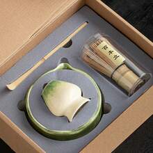 5pcs/Set Song Dynasty Green Tea Bowl, Matcha Whisk, Matcha Scoop, Matcha Stirrer, Kiln Changing Tea Ceremony Tools Set - Multicolor - View 4