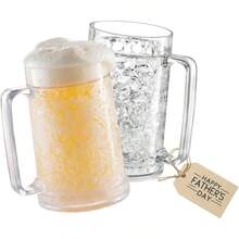 YUBeer Mugs For Freezer Double Wall Insulated Plastic Glasses Freezer Mugs 16 Oz Perfect Frozen Beer Mugs For Home Bar Accessories Gifts For Men 2 PackYU - Thông thoáng - Xem 1