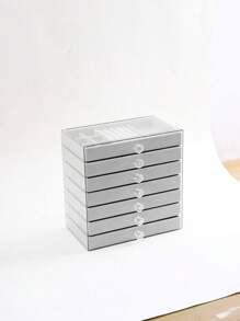 7-lagige Samtverschlusskasten, Acryl-Schmuckaufbewahrungsbox, Aufbewahrungsbox mit Deckel, Schubladenartiger Aufbewahrungskasten für den Schreibtisch, transparente Schmuckaufbewahrungsbox, Samtschmuckaufbewahrungsbox, Ohrring, Ring, Armband Präsentationsbox, Ohrringaufbewahrungsbox, Kosmetikaufbewahrungsbox, Schmuckkasten für Frauen, Schmuckkasten, Geschenkbox, Geschenk für Frauen, Schmuck für Frauen, Bastelaufbewahrungsbox, Geschenk zu Feiertagen