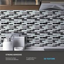 Peel And Stick Waterproof Backsplash Wallpaper For Kitchen, Bathroom Self-Adhesive Tile Contact Paper Countertops And Walls