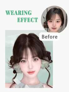 龙须双丸子头合成假发花苞头仿真发圈自然蓬松慵懒神器可爱卷发假发包、发圈、发饰、马尾夹、发圈、发橡皮筋