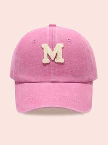 1 件儿童粉色 26 个字母棒球帽，水洗幼儿男童女童防晒帽适合户外日常佩戴 - 粉色 - 查看 84