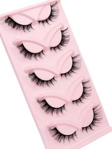 无需胶水 - 天然猫眼假睫毛，D 卷自粘睫毛，快速简便，轻巧，可重复使用，适合初学者，即时粘贴设计，非常适合西方和中东的魅力风格