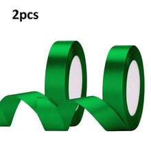 2 件/套 25 码粉色丝带，2 厘米双面缎带，适用于婚礼派对、圣诞节装饰和制作粉色蝴蝶结用于花束包装