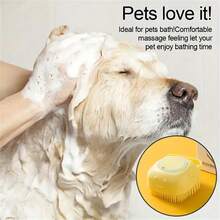 Multi-Color Silicone Pet Shampoo Brush With Built-In Dispenser - Gentle Massage Bath Comb For Dogs And Cats, No Battery Required