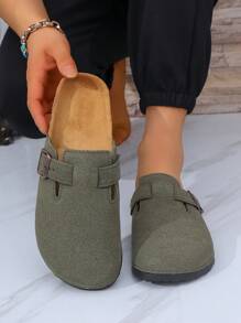 Men's Casual Simple Suede Slip-On Loafers Mule Slippers