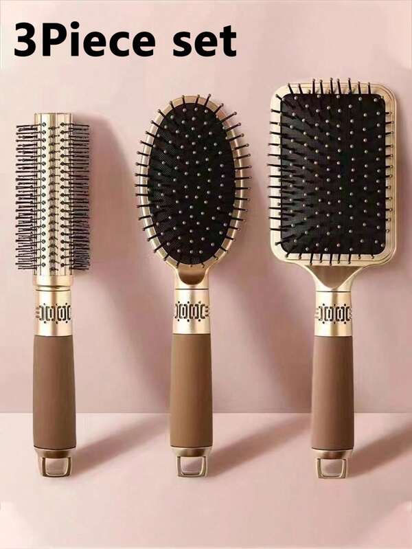 3pcs Set: Square Air Cushion Comb + Round Air Cushion Comb + Curling Comb - 1 Comb, Styling Comb, Haircut Comb, Curling Comb, Air Cushion Comb, Pointed Tail Comb, Massage Comb, Bone Comb, Detangling Brush, Massage Tool, Hair Coloring Brush, Head Massaging Scratcher, Easily Glides Through Tangles, Plastic Detangling Tool, Blow Dry & Straighten, Oval Hair Pad Brush, Suitable For Thick/Curly/Fine/Long/Short Hair Dry & Wet, Suitable For Women And Men, Air Cushion Anti-Static Comb, Plastic Massage Anti-Static Hair Brush, Practical Hair Care, SPA Head Massager, Home Curling Hair Comb