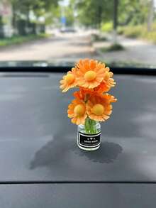 1pc小香风星空花瓶粉色樱花装饰娃娃仿真迷你车内摆件家居舞台