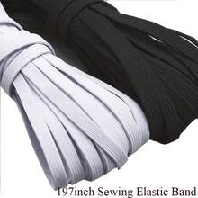 5.5mm/5m Multiple Sizes High Elastic Black & White Rubber Band, Durable For DIY Handcraft Sewing, Pants Waistbands, Backpacks, Clothing Accessories, Also Suitable For Tying, Sealing, Office Supply, Home Organization