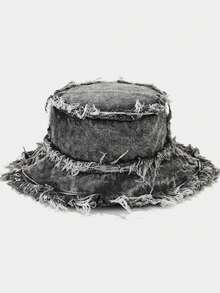 1 件全新磨边水洗多功能简约男女通用渔夫帽，适合日常生活和户外休闲