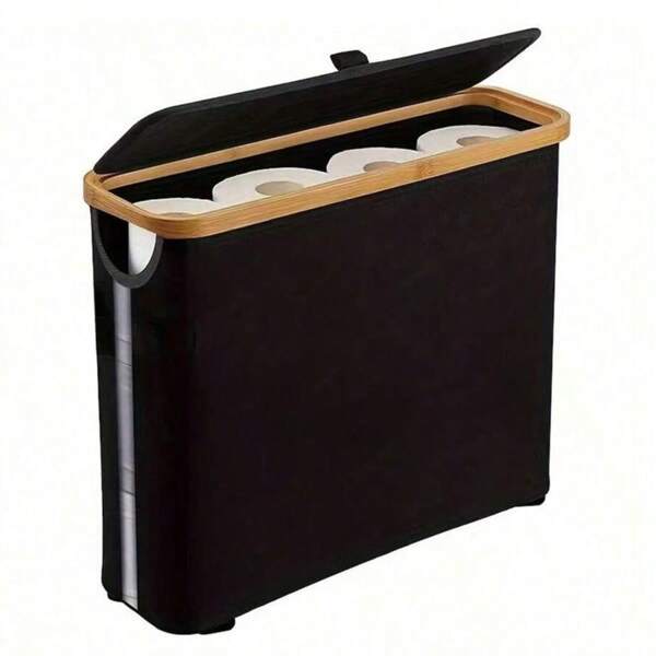 See-Through Tissue Paper Organizer Basket, Foldable Waterproof Storage Box For Bathroom Facial Tissue & Sundries, With Lid