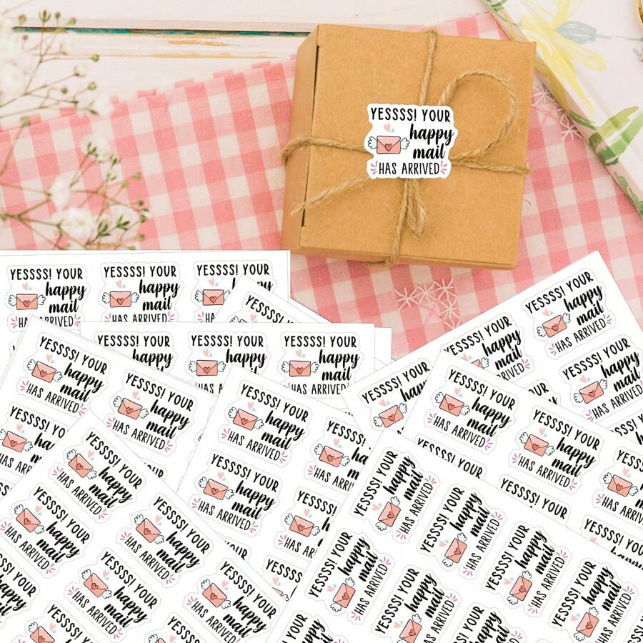 150pcs/10sheets Envelope Gift Box Sealing Stickers, Dessert Cake Box Decoration Stickers, Self-Adhesive Label Stickers, Fast Food Takeout Bouquet Gift Box Packaging Thank You Stickers School Supplies,Back To School