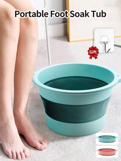 Foot Soaking Tub,Portable Pedicure Foot Spa Tub, Plastic Feet Soaking Basin ,Folding Foot Spa Pedicure Bowl ,Collapsible Tubs,Washtubs Laundry Baskets Dish Tub Space Saving Storage Containers, Portable Foldable Silicone Basin, Collapsible Washbasin, Foot Soaking Bucket, Household Calf-High Deep Bucket, Travel Portable Foot Wash Basin, Foldable Massage Foot Bath Tub,Foot Care Tools,Home Essentionals