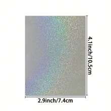 50 Sheets Sand Dot Holographic Clear Vinyl Cold Laminated Film Holographic Overlay 2.9*4.1 Inches Self-Adhesive Vinyl For Stickers, Protective And Decorative Film School Supplies,Back To School
