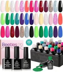 Beetles Gel Nail Polish Kit With U V Light 97Pcs Travel Holiday 45 Colors Gel Polish Set With Nail Stamp Nail Tips Base Top Coat All Season Gel Polish Starter Kit Gift For Women - 20色奢華俱樂部指甲油 - 查看 1