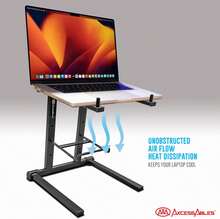 DJ Laptop Stand With Travel Bag | Portable Foldable Aluminum Laptop Stand For Laptops Up To 15 Inches And 20lbs | No Assembly Required, Includes Carrying Bag - 黑色 - 查看 9