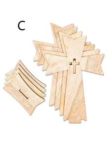 1/6PCS Wooden Crosses Candle Holder Projection Standing Cross, Christian Baptism Table Centerpieces, First Communion Altar Supplies Decor, Home Decor, Desk Accessories, Halloween Decorations - Manufactured Wood, No Electricity Needed. Fall Decor Room Decor Autumn Decor - Beige - View 12