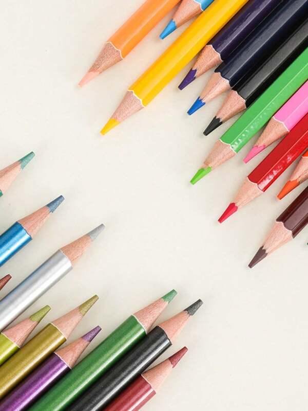 12 Color Metal Tip Watercolor Pencils, Fluorescent Colored Pencils For Young Artists