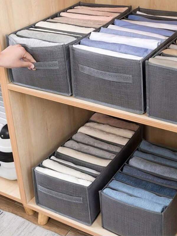 Set de 1/3 organizadores de ropa para armario, organizador de armario portátil de 7/9 rejillas, caja de almacenamiento separada, organizador de cajones de armario plegable, adecuado para ropa interior, calcetines, bufandas, mallas, camisetas, jeans, dormitorio, organizador, almacenamiento doméstico, camiseta blanca para mujer, pantalones negros para mujer, ropa de invierno para damas, vestido