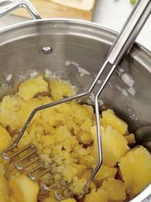 1pc Potato Presser, Stainless Steel Potato Masher, For Kitchen - Silver - View 4