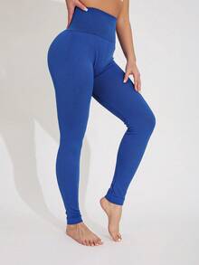 女士休闲纯色高腰弹力紧身裤，柔软舒适，优雅简约，适合健身、瑜伽、日常穿着、户外活动、通勤、派对 - 彩色 - 查看 11