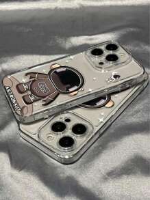 1 Pc Minimalist Transparent Astronaut Design Cute Little Dream Phone Case, Compatible With IPhone 16 Pro Max/15/14/13/12/11/X/XS/XR/XS Max/Mini And S22/S23/S24/S21/S25/S25 Plus/S25 Ultra