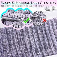 Natural Lash Clusters Wispy Cluster Eyelash Extensions Short C-Curly DIY Lash Extension 168Pcs Wispy Individual Lashes Natural Look Eyelash Clusters 10-16MM By Friend's Gift - B- Natural - View 4