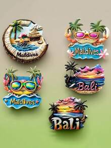 1 pieza Imán de refrigerador recuerdo de viaje a Maldivas Bali para decoración del hogar