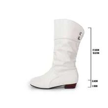 Sznurowane kokardki krótkie, czarne płaskie buty do połowy łydki, eleganckie słodkie buty, krótkie sznurowane buty, jednolity kolor syntetycznej skóry, płaskie podwyższone wygodne codzienne skórzane buty, grube kalosze na obcasie, damskie kalosze, buty, niski obcas 2025 jesień/zima nowe grube dno wodoodporne krótkie buty na platformie, duże buty z marszczeniami, damskie buty na kwadratowym obcasie, eleganckie okrągłe noski wygodne uniwersalne słodkie białe buty