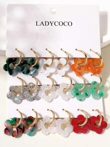 9 Pairs Of Fashionable & Cute Multicolor Tassel Pendant Earrings, Suitable For Women's Daily Wear, Dating, Traveling