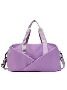 1pc Personalized Women Oxford Cloth Multifunctional Travel Bag, Wet And Dry Separation Gym Bag, Portable Yoga Bag, Trolley Sleeve, Fashionable Shoulder Bag, Embroidery Custom Letter, Foldable Carry-On Luggage, Large Capacity With Separate Shoe Compartment, Suitable For Business Trip, Vacation